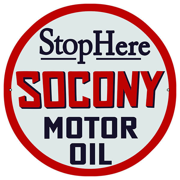Stop Here Socony Motor Oil 18×18