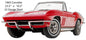 1965 Red Corvette Hot Rod 10.5×23.5