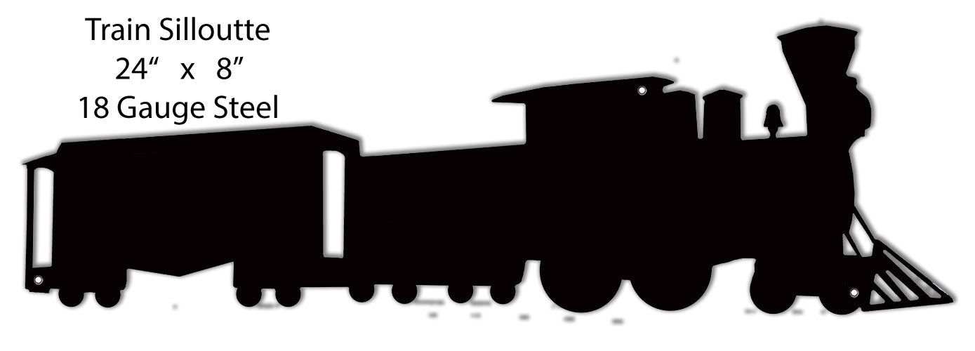 Silhouette Train Wall Key Holder 8×24