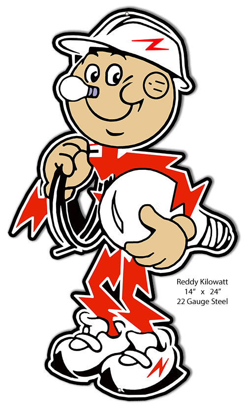 Reddy Kilowatt Vintage Style Metal Sign 14 × 24