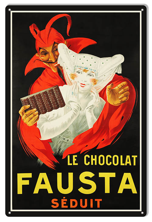 Fousta Magician Vintage Style Metal Sign 12 × 18
