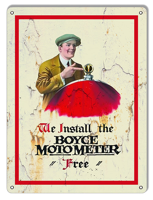 Boyce Motometer Vintage Style Metal Sign 9 × 12