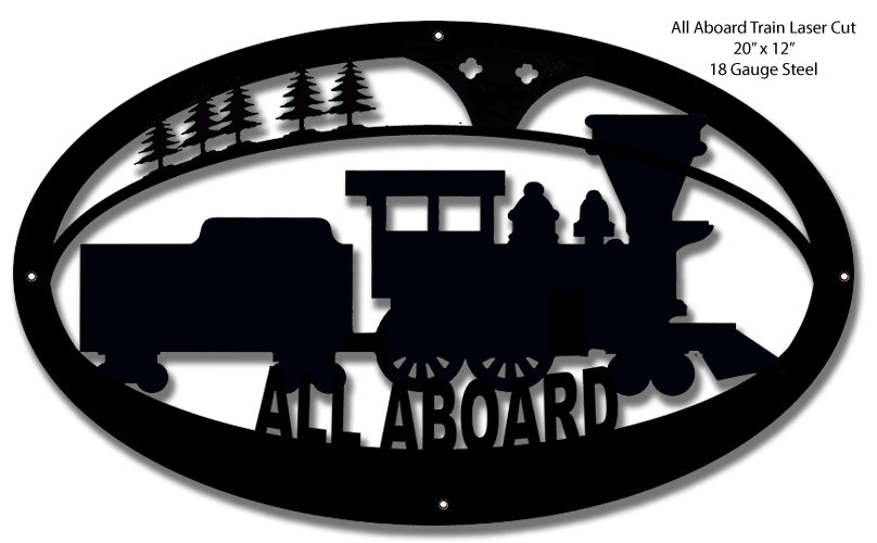 Silhouette Train Railroad 12×20