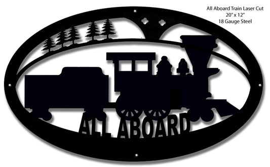 Silhouette Train Railroad Vintage Style Metal Sign 12 × 20