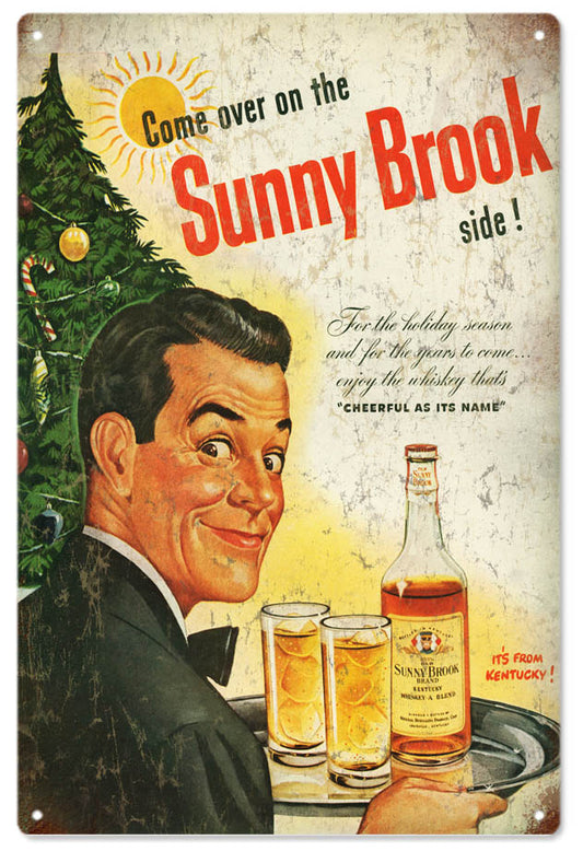 Sunny Brook Distillery Bourbon Bar Vintage Style Metal Sign 12 x 18
