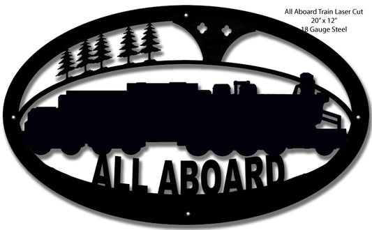 Railroad Silhouette Of Vintage Style Metal Sign 12 × 20