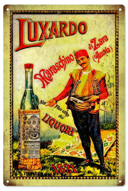 Luxardo 1821 Vintage Style Metal Sign 12 x 18