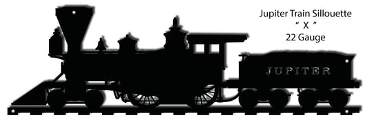 Jupiter Train Silhouette Vintage Style Metal Sign 7 × 23