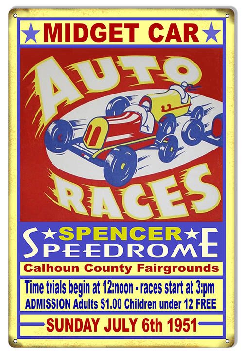 Spencer Auto Races Motor Speedway 12×18