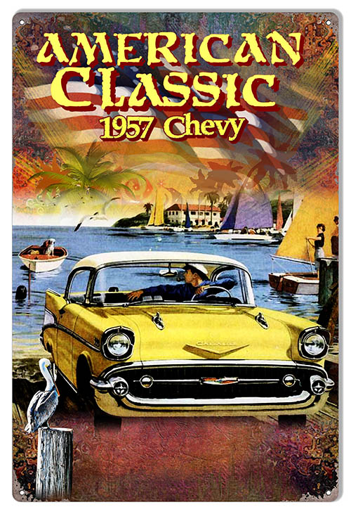 1957 Chevy 12×18