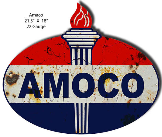 Amoco Vintage Style Metal Sign 18 × 21