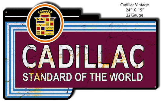 Cadillac Vintage Style Metal Sign 15 × 24