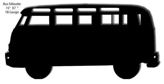 Bus Silhouette Vintage Style Metal Sign 7 × 15