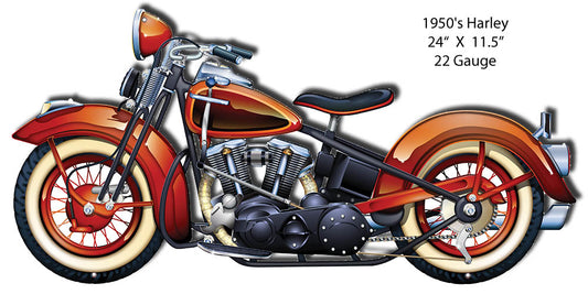 Motorcycle 1950s Era Chopper 11.5×24