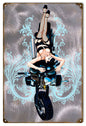 Sexy Pin Up Girl On Motorcycle 12×18