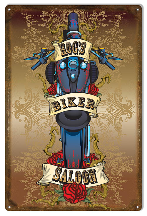 Hogs Biker Saloon 12×18