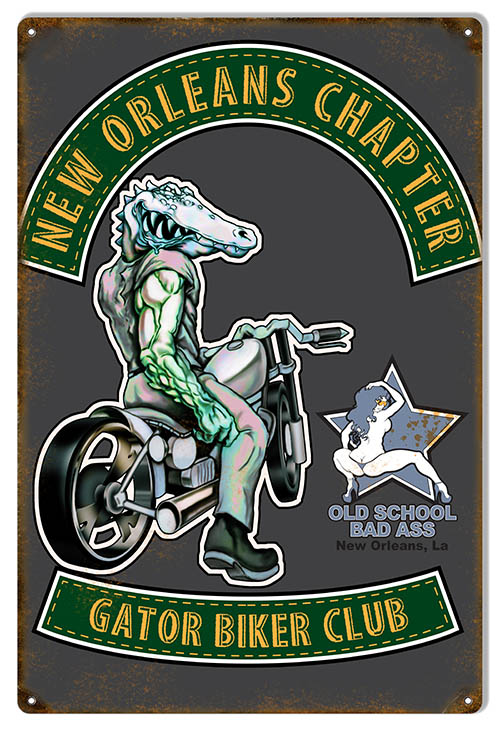 New Orleans Gator Biker Club 12×18