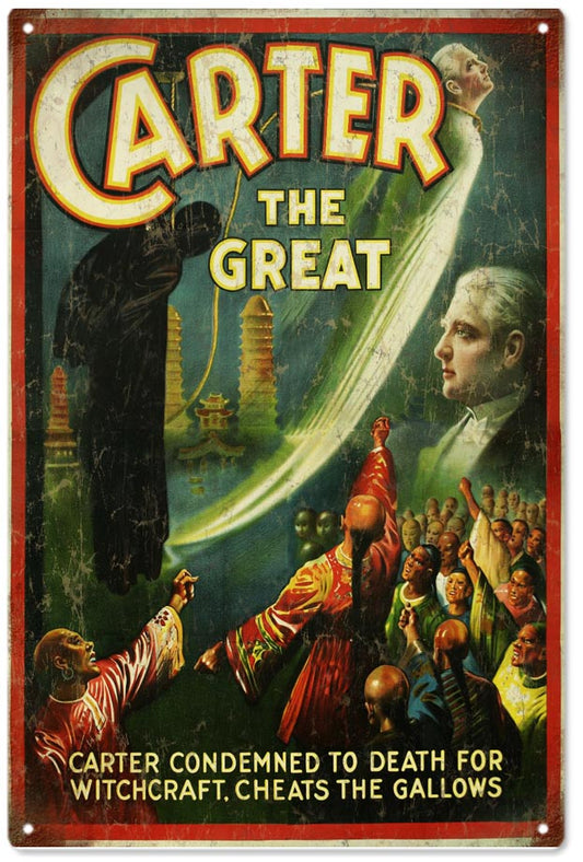 Carter The Great Witchcraft Circus Vintage Style Metal Sign 12 x 18