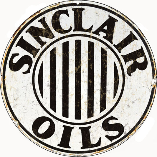 Sinclair Oils Black And White Gas Vintage Style Metal Sign 14 x 14