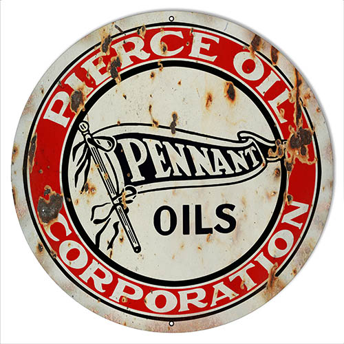 Pierce Oil Gas Station Vintage Style Metal Sign 14 × 14