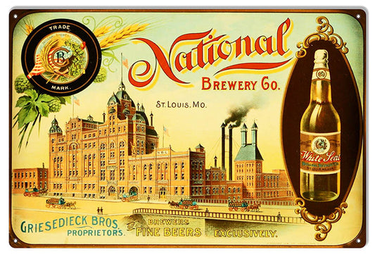 Bar Or Restaurant National Brewery Co. Vintage Style Metal Sign 12 × 18