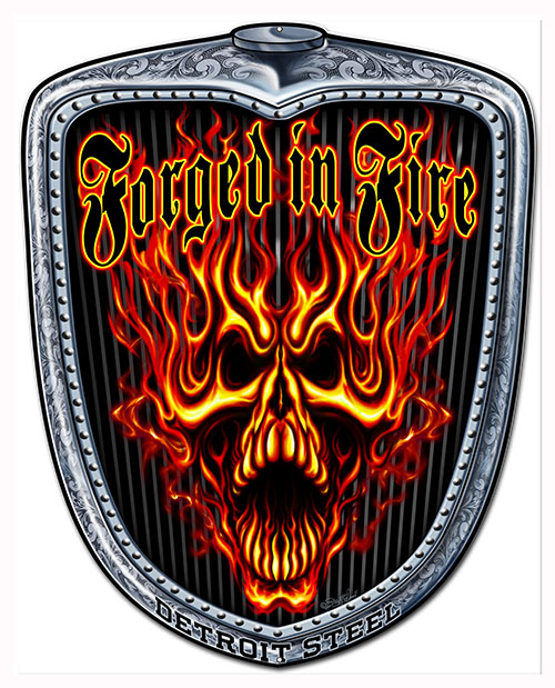 Forged In Fire Hot Rod Grill Vintage Style Metal Sign 19 × 24