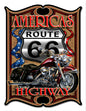 Interstate Route 66 Americas Highway Motorcycle 14×18