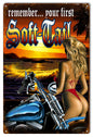 Motorcycle Pin Up Girl Soft Tail 12×18