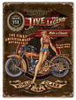 Classic Motorcycle Pin Up Girl 12×16