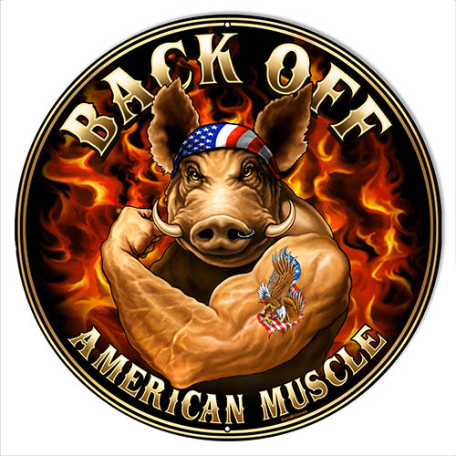 American Muscle Patriotic Vintage Style Metal Sign 14 x 14