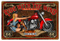 Motorcycle Pin Up Girl Route 66 Ride With The Wind 12×18