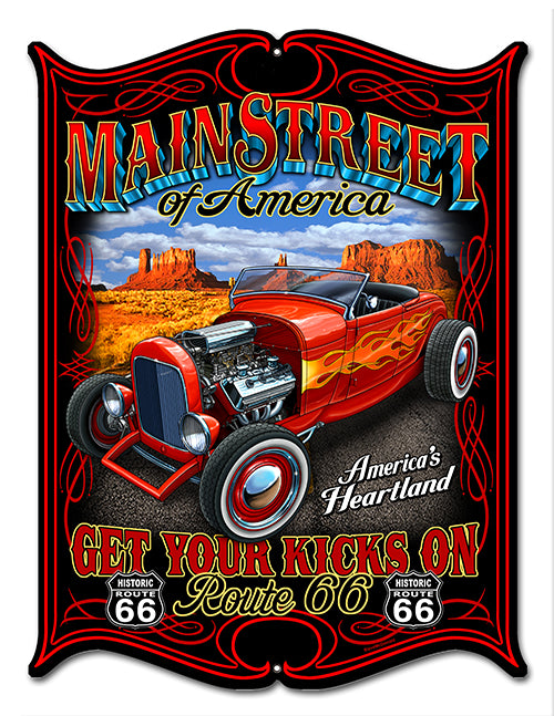 Hot Rod Route 66 Main Street of America 14×18
