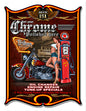 Biker Chopper Motorcycle Pin Up Girl 14×18