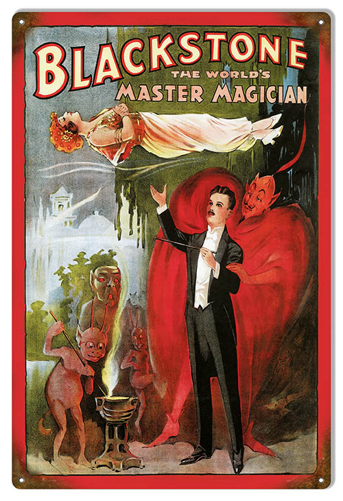 Blackstone Master Magician Vintage Style Metal Sign 12 x 18
