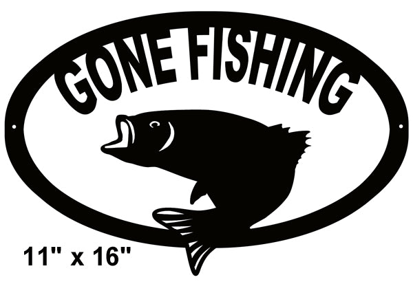Fishing Cut Silhouette Gone Fishing 11×16