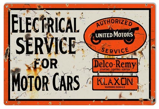 Gas Motor Oil Authorized United Motor Vintage Style Metal Sign 12 × 18