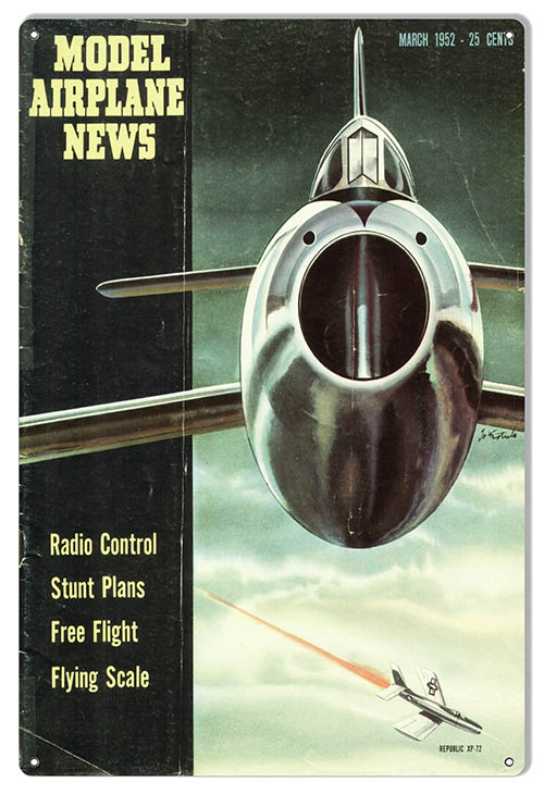 Model Airplane News March 1952 Cover 12×18