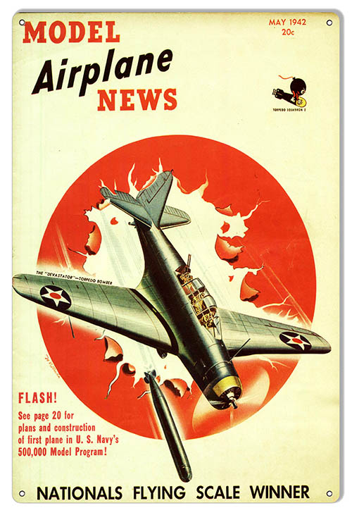Model Airplane News May 1942 Cover Issue 12×18