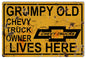 Chevy Truck Owner Lives Here Parking 12×18