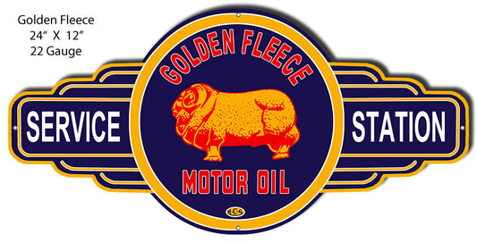 Golden Fleece Motor Oil Service Station Vintage Style Metal Sign 12 × 24