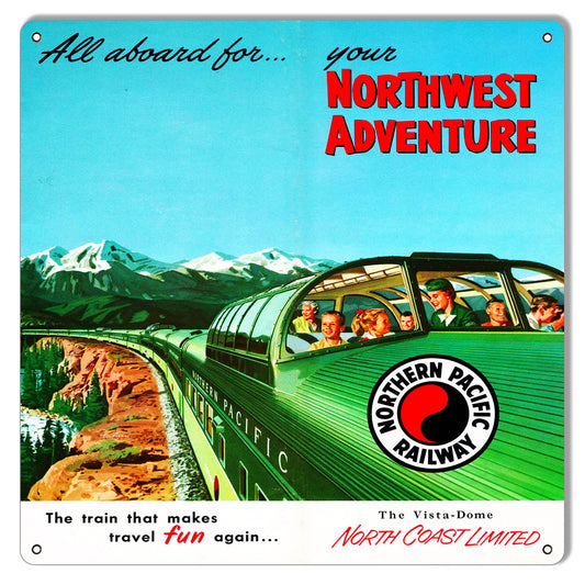 Northern Pacific Railroad Vintage Style Metal Sign 12 × 12