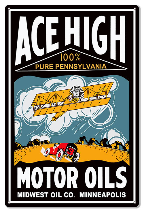 Ace High Motor Oils 16×24