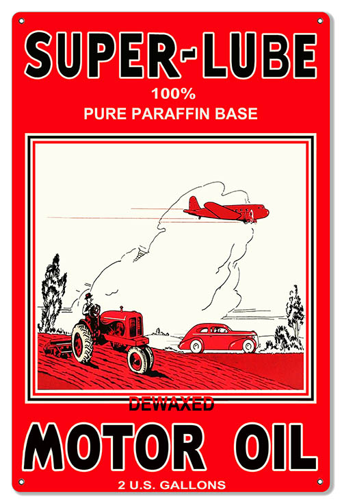 Super-Lube Motor Oil Vintage Style Metal Sign 16 × 24