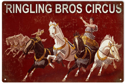 Ringling Bros Circus With Horses Vintage Style Metal Sign 12 x 18