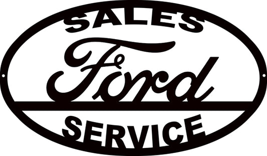 Ford Sales Silhouette Vintage Style Metal Sign 14 × 24