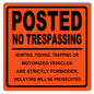No Trespassing Hunting And Fishing  12×12
