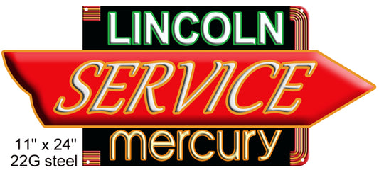Lincoln Service Vintage Style Metal Sign 11 × 24