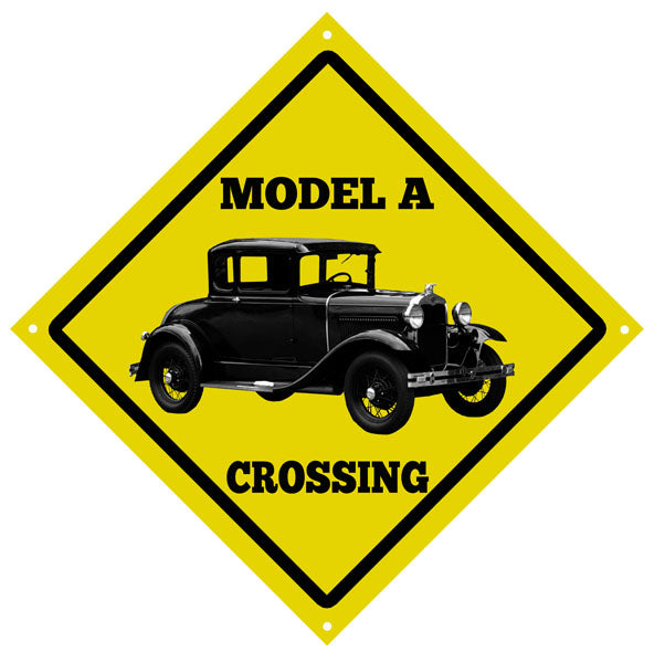 Classic Model A Crossing Black Automobile 12x12