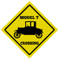 Classic Model T Crossing Automobile 12x12