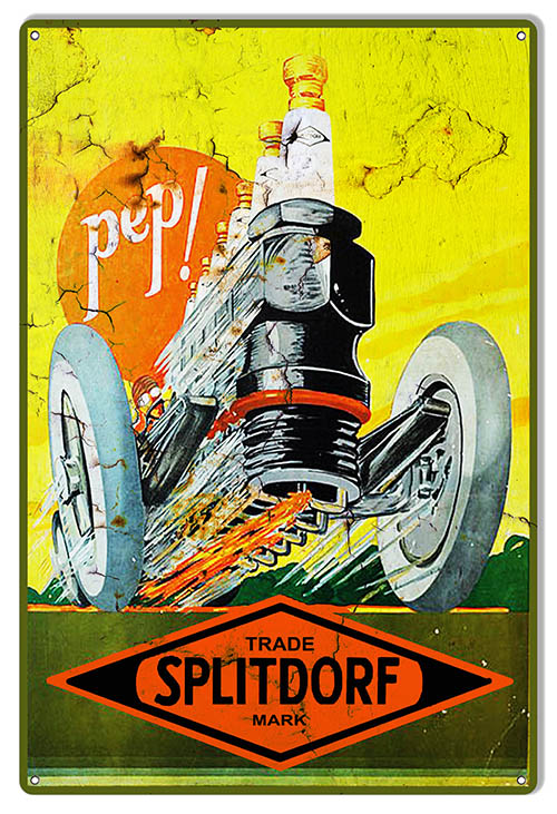 Splitdorf Spark Plug Gas Station 12x18